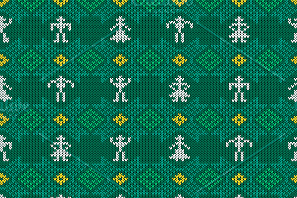 Knitted ethnic north ornament
