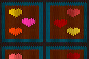 Knitted seamless pattern with hearts