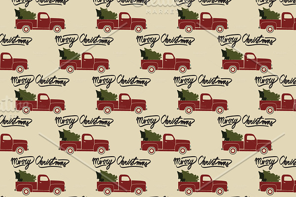 Christmas pickup truck pattern.