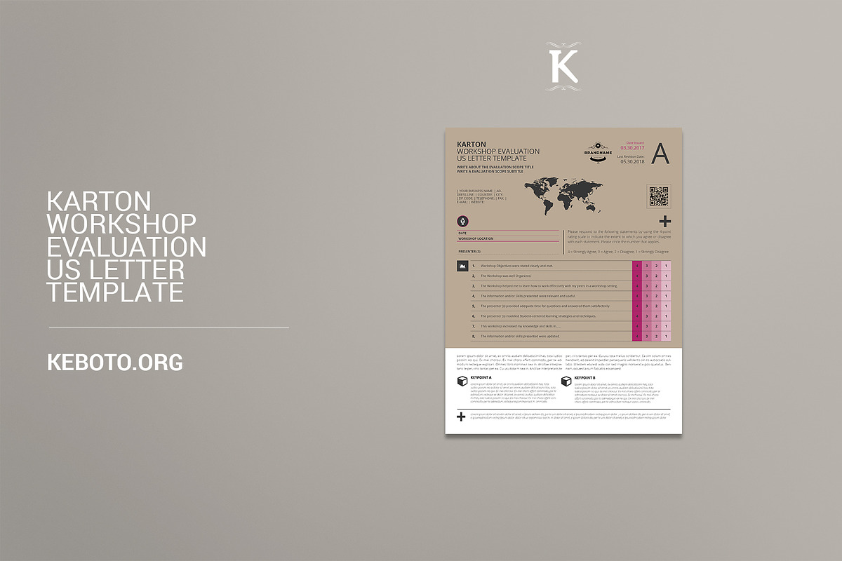 Karton Workshop Evaluation US Letter in Stationery Templates - product preview 8