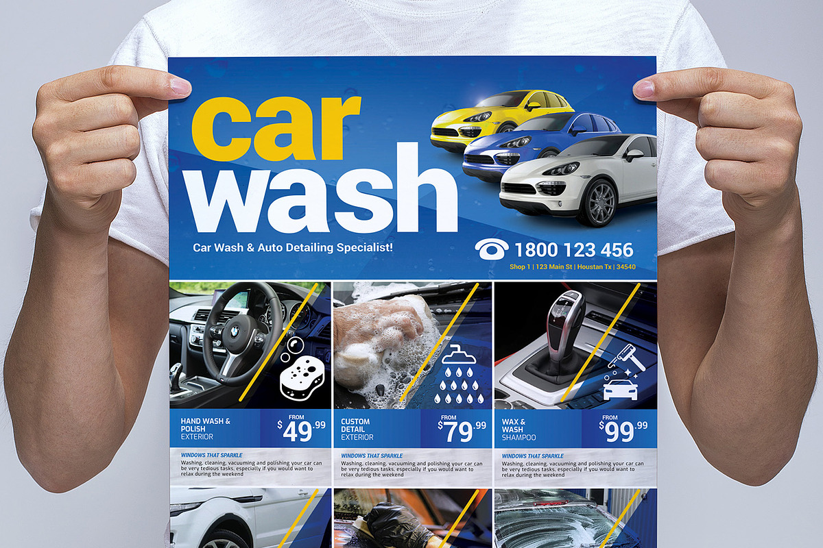 Car Wash Poster Template in Flyer Templates - product preview 8