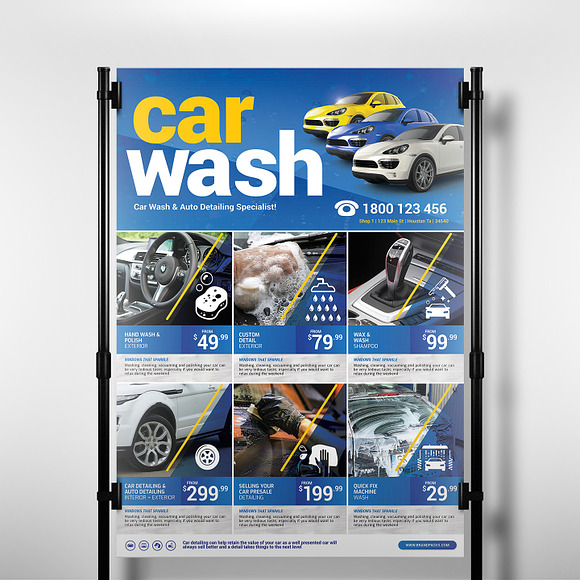 Car Wash Poster Template in Flyer Templates - product preview 1