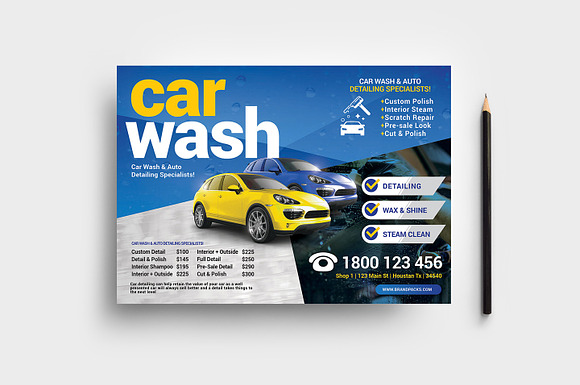 Car Wash Flyer Template in Flyer Templates - product preview 2