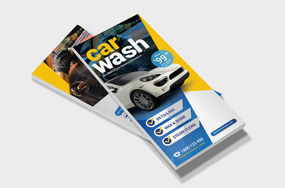 Car Wash DL Rack Card Template in Card Templates - product preview 3