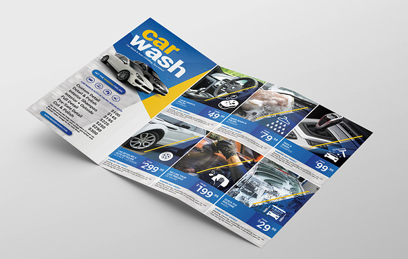 Car Wash Trifold Brochure Template in Brochure Templates - product preview 1