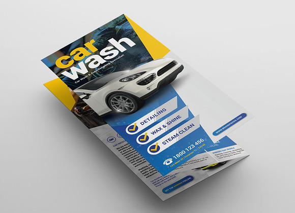 Car Wash Trifold Brochure Template in Brochure Templates - product preview 2