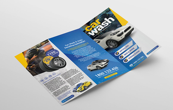 Car Wash Trifold Brochure Template in Brochure Templates - product preview 3