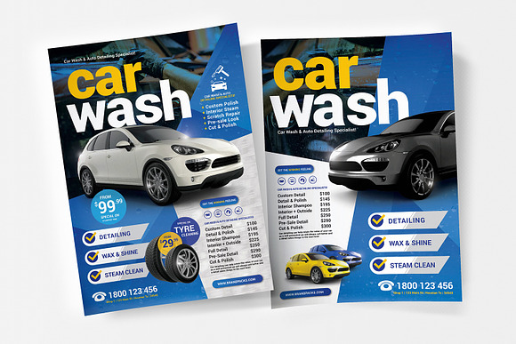 Car Wash Templates Pack Template in Flyer Templates - product preview 2
