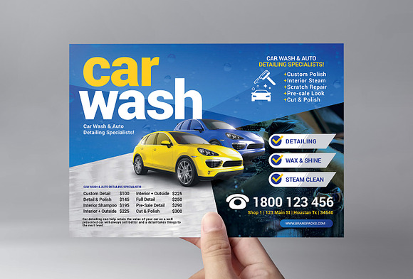 Car Wash Templates Pack Template in Flyer Templates - product preview 5