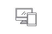 Computer and tablet line icon