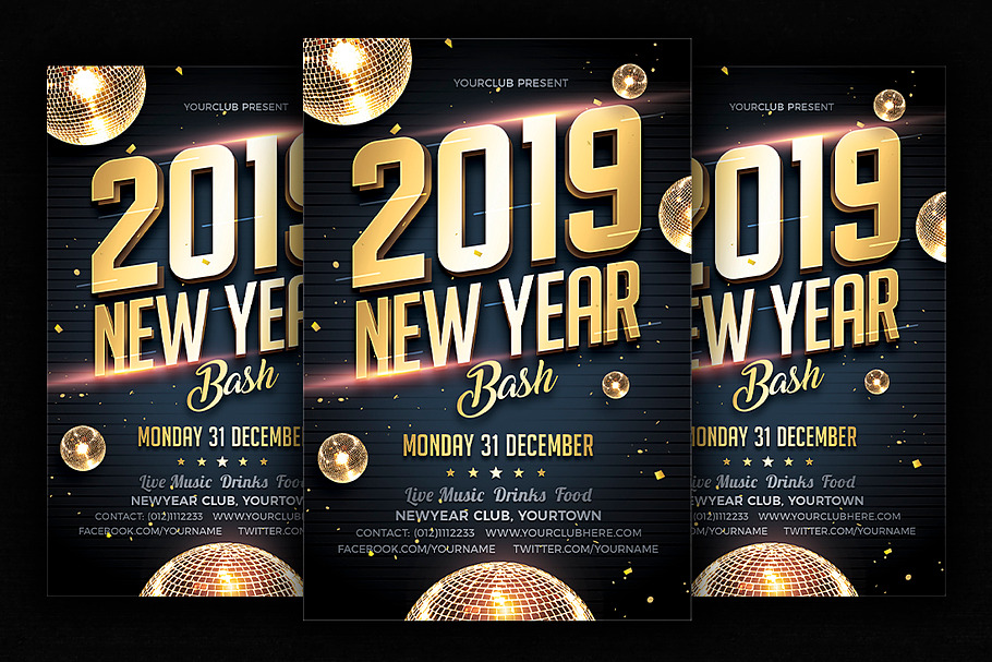 New Year Bash in Flyer Templates - product preview 8