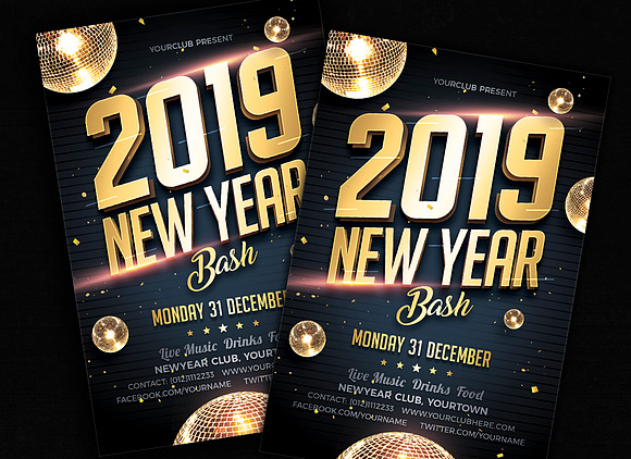 New Year Bash in Flyer Templates - product preview 1