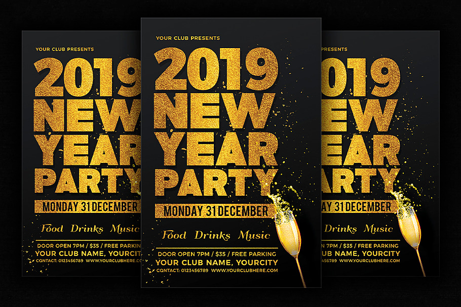 New Year Party Flyer in Flyer Templates - product preview 8