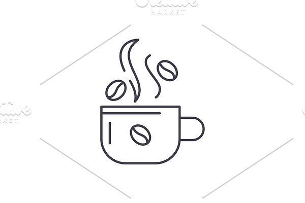 Cup of coffee line icon concept. Cup