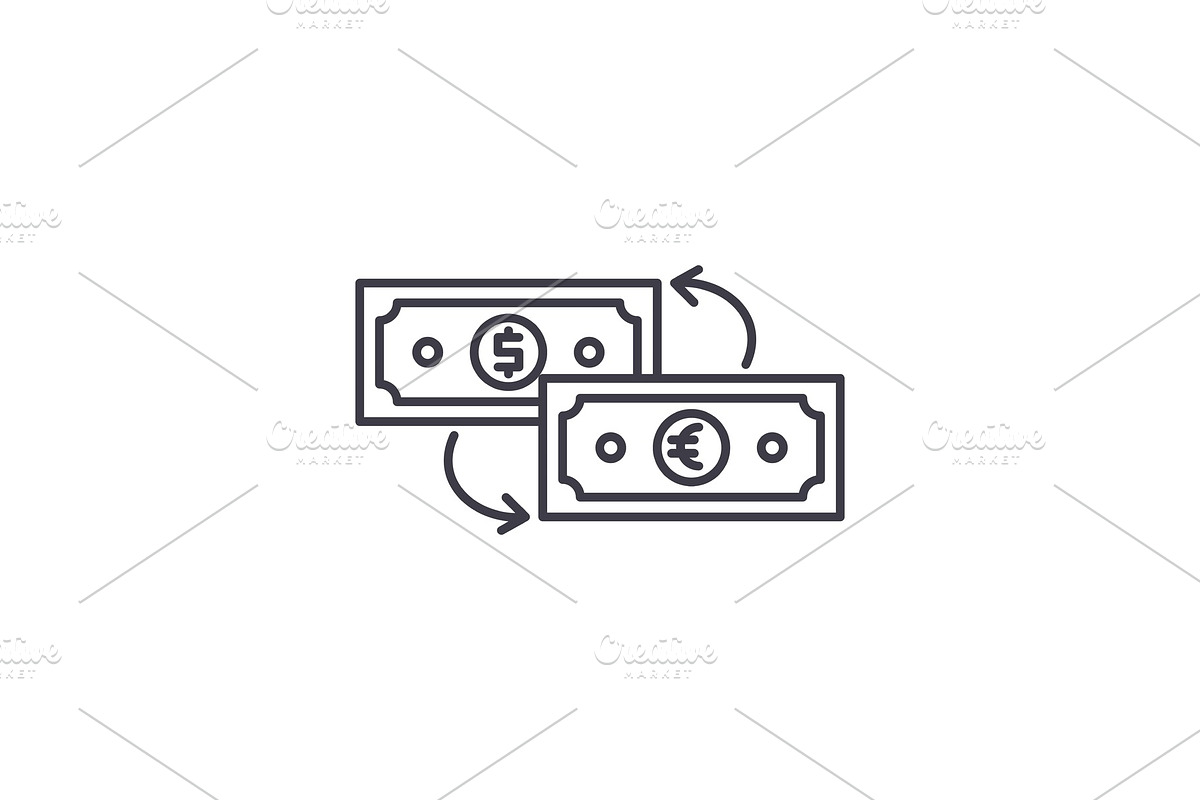 Currency exchange line icon concept in Illustrations - product preview 8