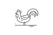 Cute cock line icon concept. Cute