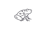 Cute frog line icon concept. Cute