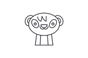 Cute panda line icon concept. Cute