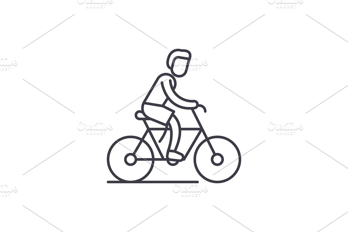 Cycling trip line icon concept in Illustrations - product preview 8