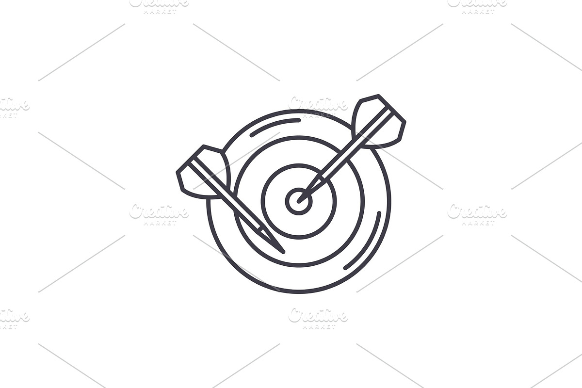 Dart line icon concept. Dart vector in Illustrations - product preview 8