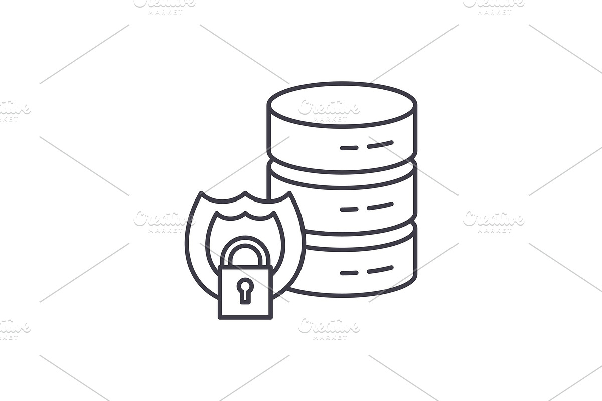 Data protection line icon concept in Illustrations - product preview 8