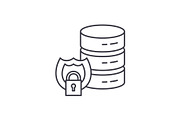Data protection line icon concept