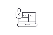 Data protection system line icon