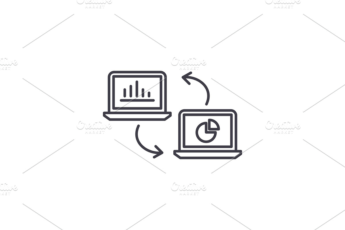 Data update line icon concept. Data in Illustrations - product preview 8