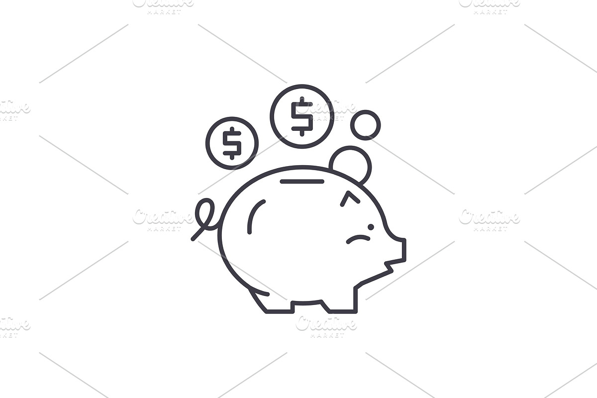 Deposit of money line icon concept in Illustrations - product preview 8