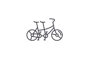 Double bike line icon concept