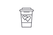 Drink of lovers line icon concept