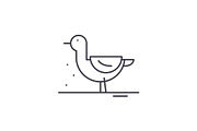 Duck line icon concept. Duck vector