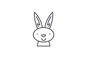 Easter bunny line icon concept