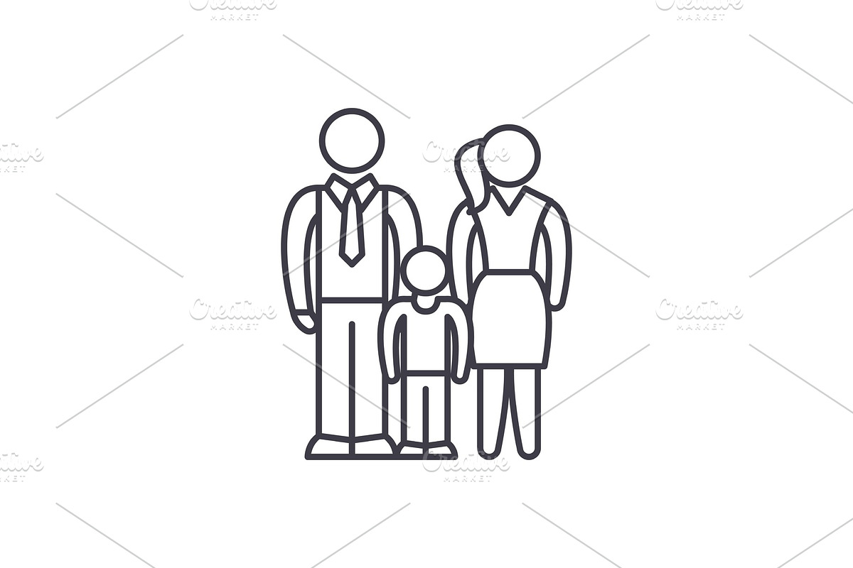 European family line icon concept in Illustrations - product preview 8