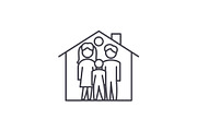 Family house line icon concept