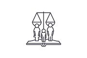 Family rights line icon concept