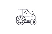 Farm tractor line icon concept. Farm