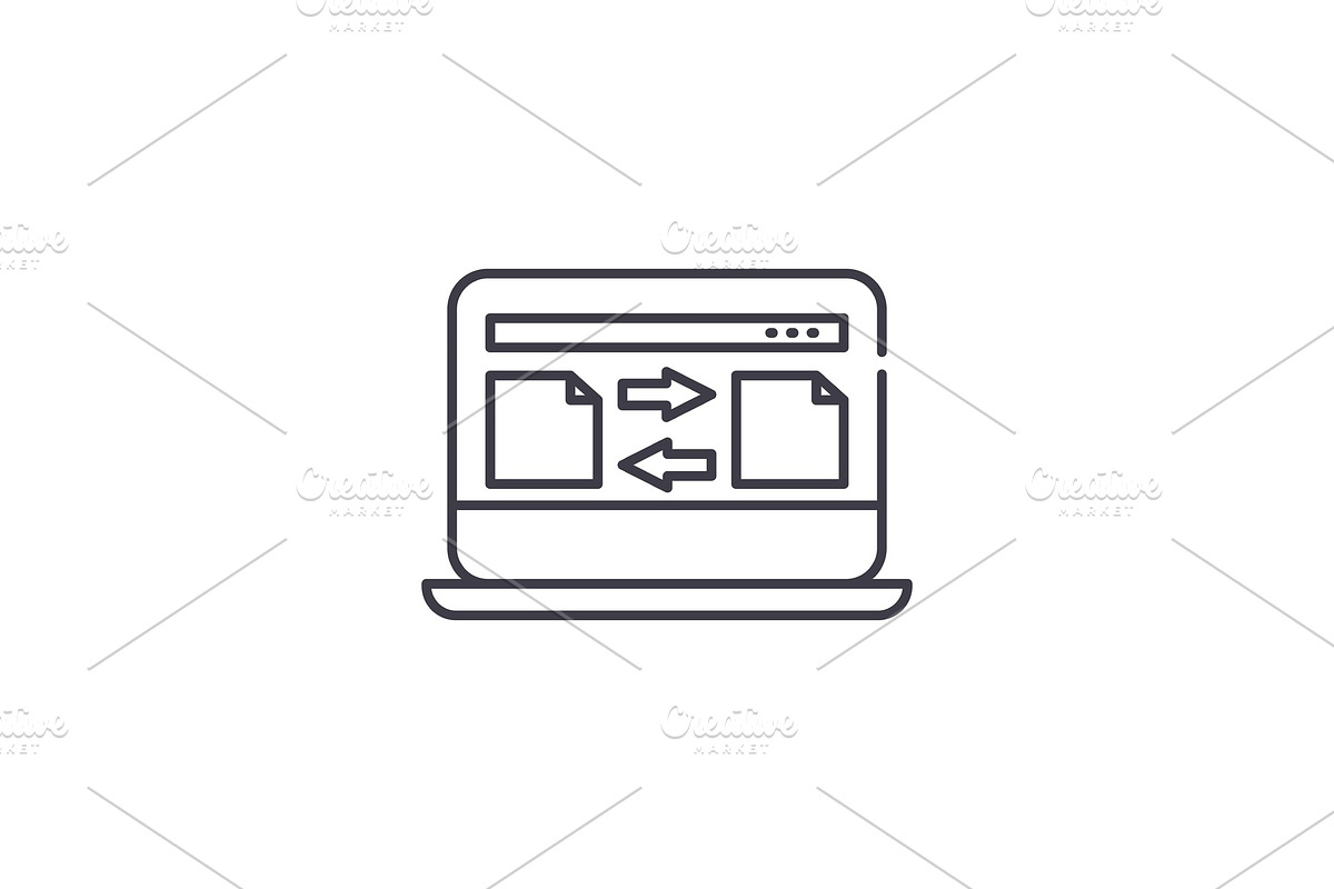 File transfer line icon concept in Illustrations - product preview 8