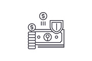 Finance protection line icon concept