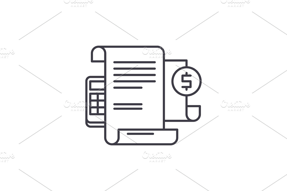 Financial instructions line icon in Illustrations - product preview 8