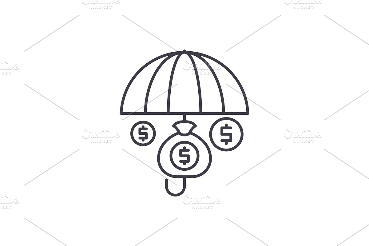 Financial insurance line icon in Illustrations - product preview 8