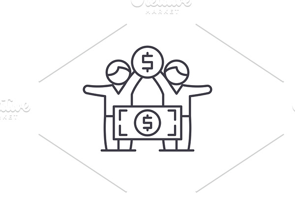 Financial pyramide line icon concept
