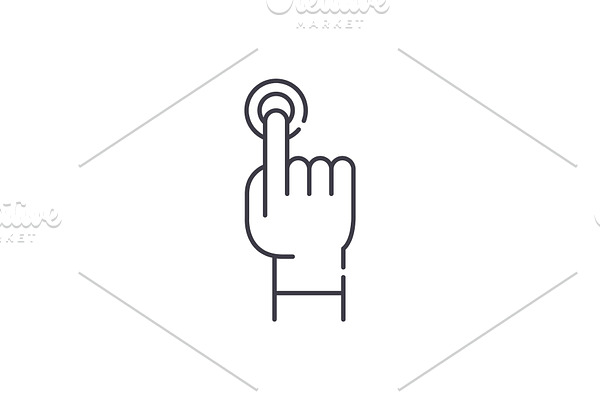 Finger tapping line icon concept