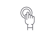 Finger touch line icon concept