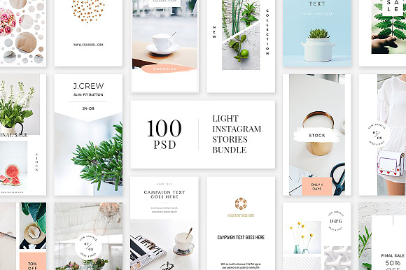 Light Instagram Stories Bundle in Instagram Templates - product preview 9