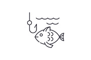 Fishing line icon concept. Fishing