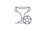 Football cup line icon concept