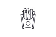 French fries line icon concept