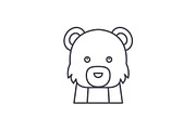 Funny bear line icon concept. Funny