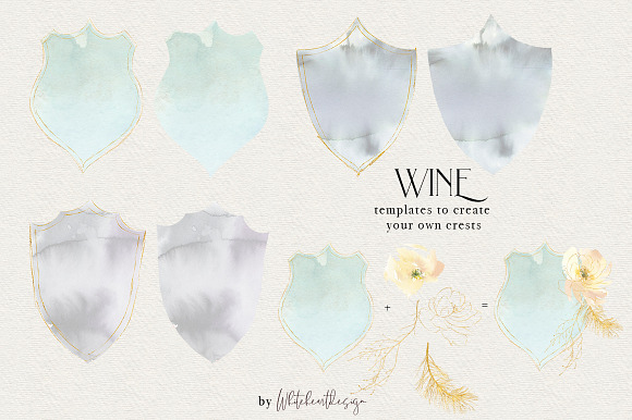 Wine Watercolor Floral Clipart Kit in Illustrations - product preview 25